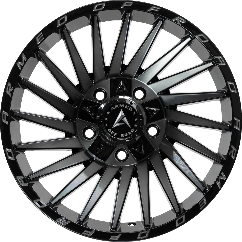 Armed Wheels Militia Gloss Black Machined + Tint 20x10 -18 5x139.7mm 110.1mm - Wheelwiz
