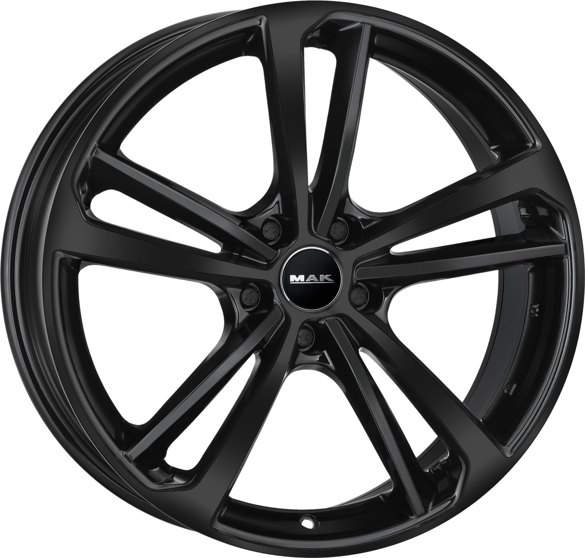 MAK NURBURG Gloss Black 20x8.5 +49 5x115mm 70.2mm - Wheelwiz