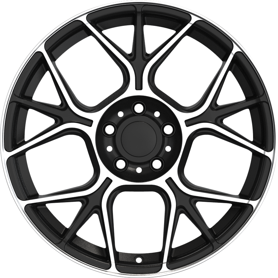 YKW Replica MR4 Gloss Black Machined 18x8 +35 5x114.3mm 72.6mm - Wheelwiz