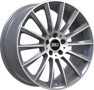 Euro Design Sacco Gunmetal Machined 19x9.5 +35 5x112mm 66.6mm - WheelWiz