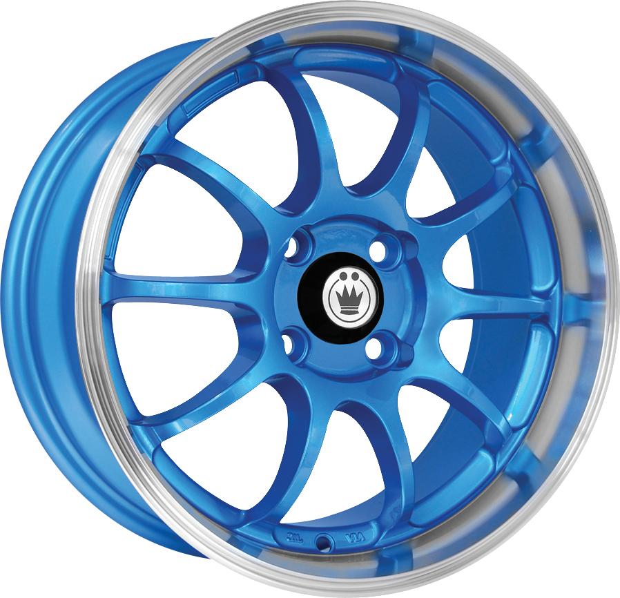 Konig Lightning Blue W/ Machined Lip 15x7 +38 4x100mm 73.1mm - Wheelwiz