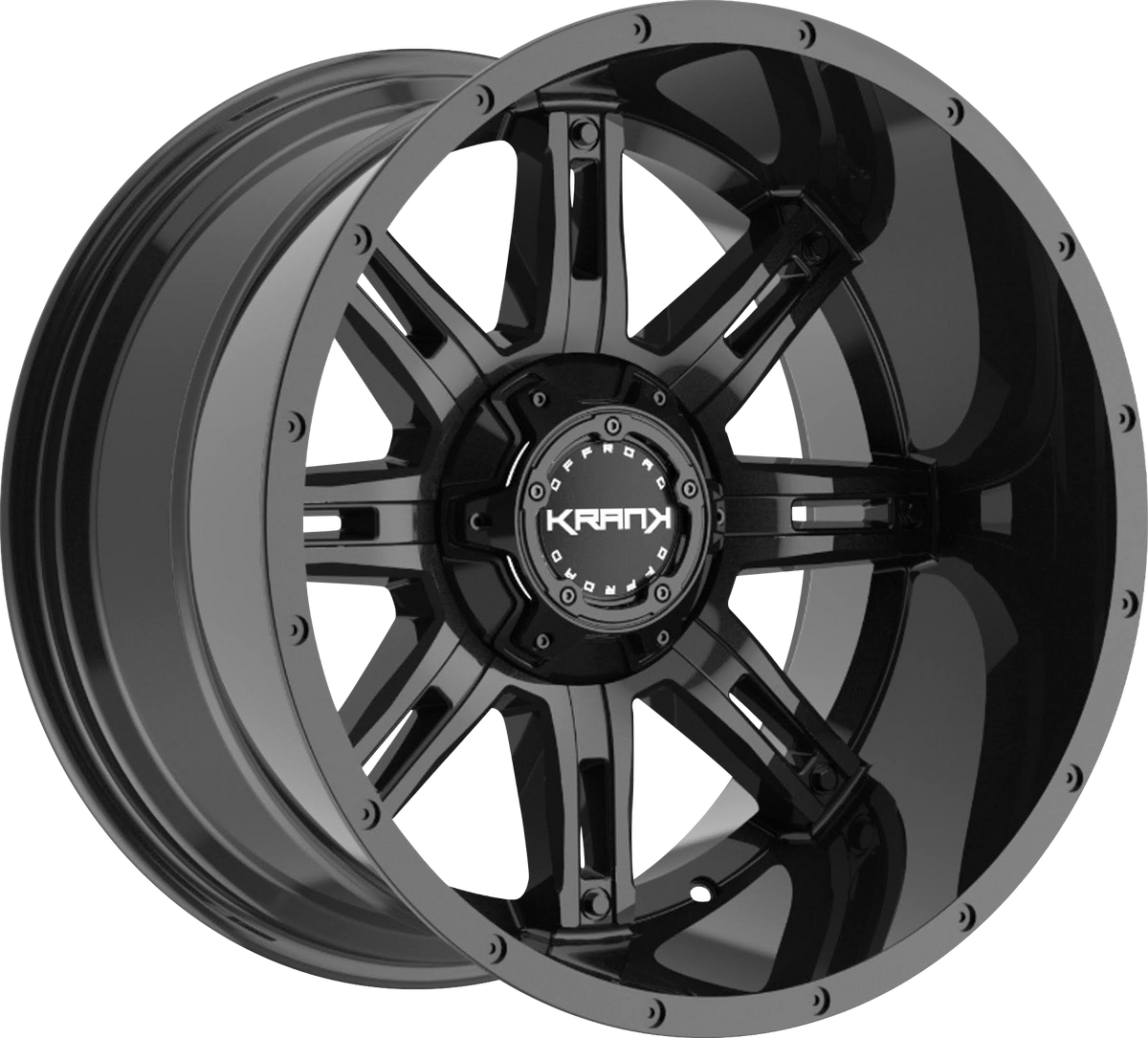 Krank Shaft Gloss Black 20x12 -44 6x135|6x139.7mm 108mm