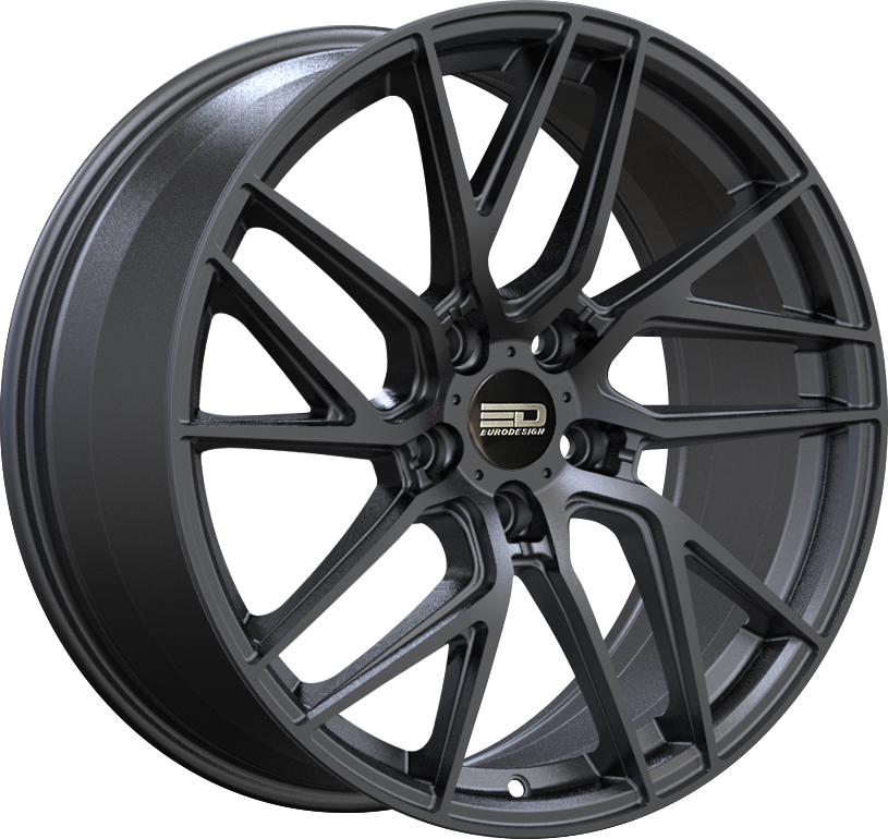 Euro Design Tech - EFS Matte Black 20x8.5 +38 5x100|5x105|5x110|5x112|5x115|5x118|5x108|5x114.3|5x98mm 72.6mm - Wheelwiz