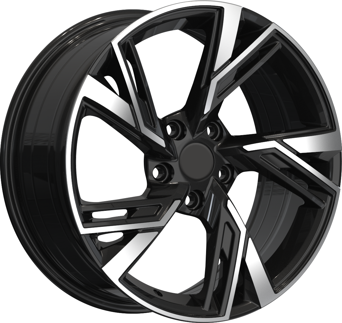 YKW Replica AR12 Gloss Black Machined 18x8 +35 5x112mm 66.6mm