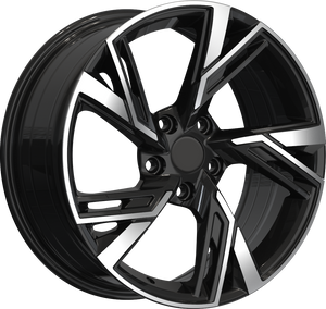 YKW Replica AR12 Gloss Black Machined 18x8 +35 5x112mm 66.6mm