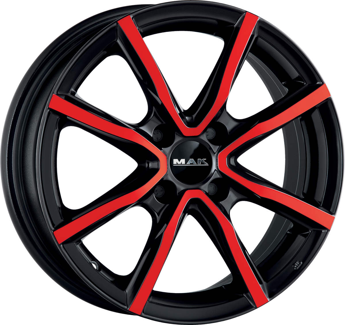 MAK MILANO 4 YOU Black and Red 15x5.5 +42 4x100mm 60.1mm - Wheelwiz