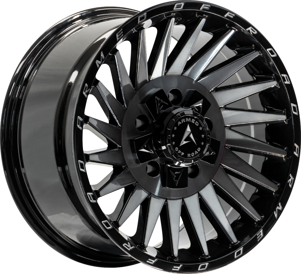 Armed Wheels Militia Gloss Black Machined + Tint 17x9 +12 5x127mm 78.1mm - Wheelwiz