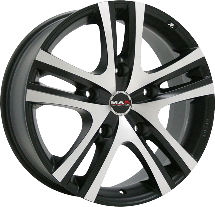 MAK ARIA 5 Black w/ Mirrored Face 16x7 +39 5x108mm 65.1mm - Wheelwiz
