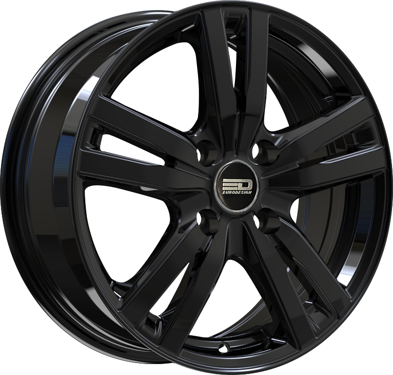 Euro Design Ottano - EFS Gloss Black 15x6 +35 4x100|4x108|4x114.3|4x98mm 67.1mm - Wheelwiz