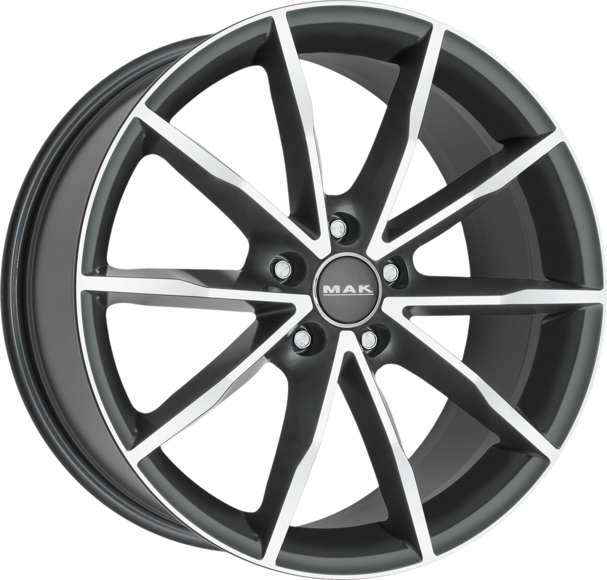 MAK RINGE Gunmetal w/ Mirrored Face 17x7.5 +35 5x100mm 57.1mm - Wheelwiz