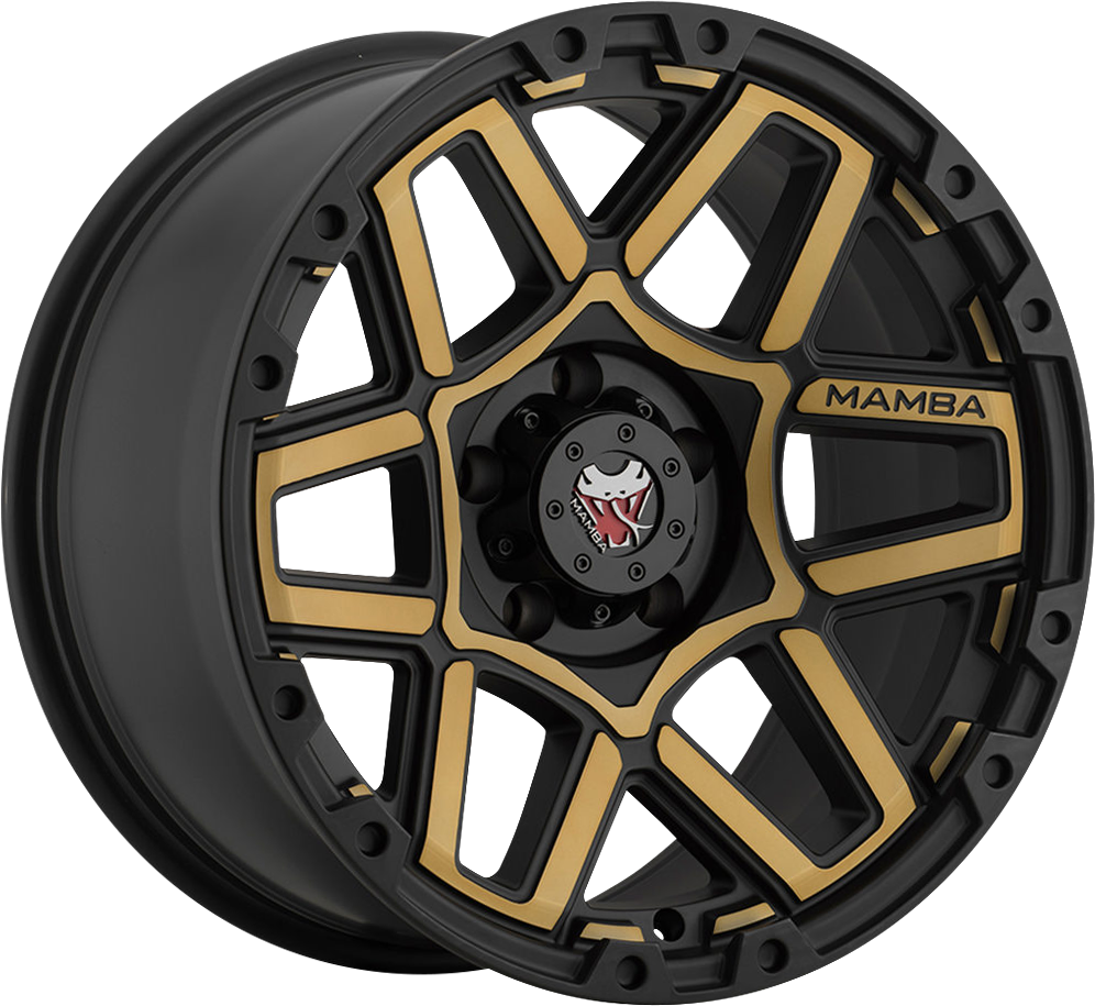 Mamba M23 Matte Black w/ Bronze Face 17x9 +12 5x139.7mm 108.1mm - Wheelwiz