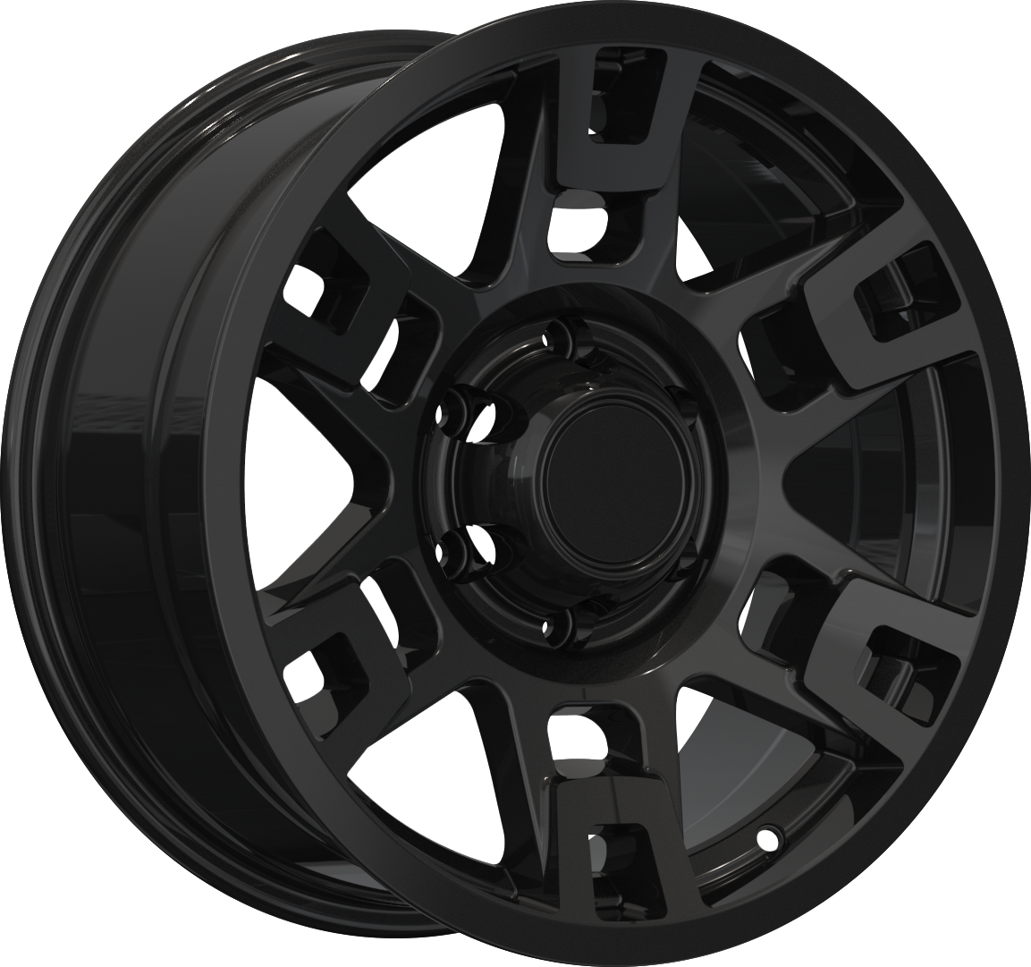 YKW Replica TR2 Gloss Black 17x8 +5 6x139.7mm 106.1mm