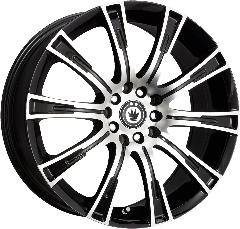 Konig Crown Gloss Black W/ Machined Face 16x7.5 +40 5x110|5x115mm 73.1mm - Wheelwiz