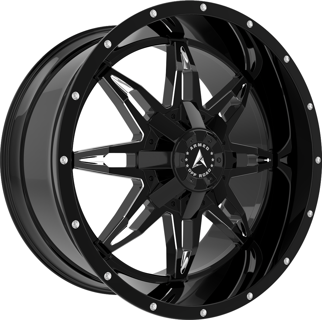 Armed Wheels Recon Gloss Black Milled 20x9 0 5x127mm 87.1mm - Wheelwiz