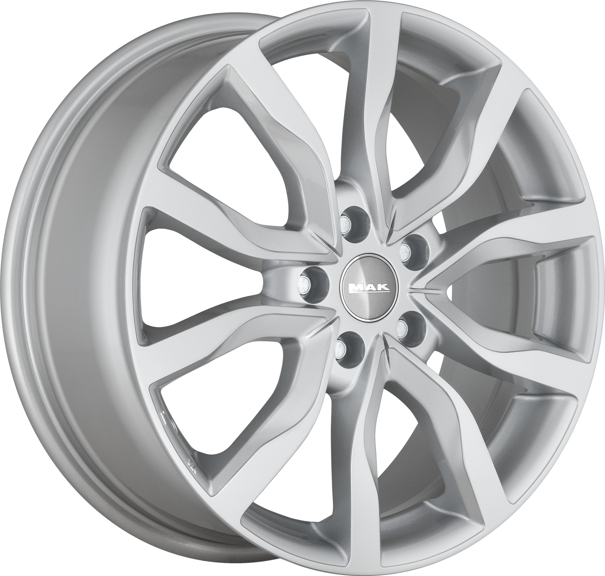 MAK Highlands Silver 19x8 +45 5x108mm 63.4mm