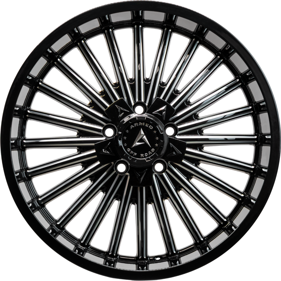 Armed Wheels Force Gloss Black Milled 20x9 0 6x135mm 108.1mm - Wheelwiz