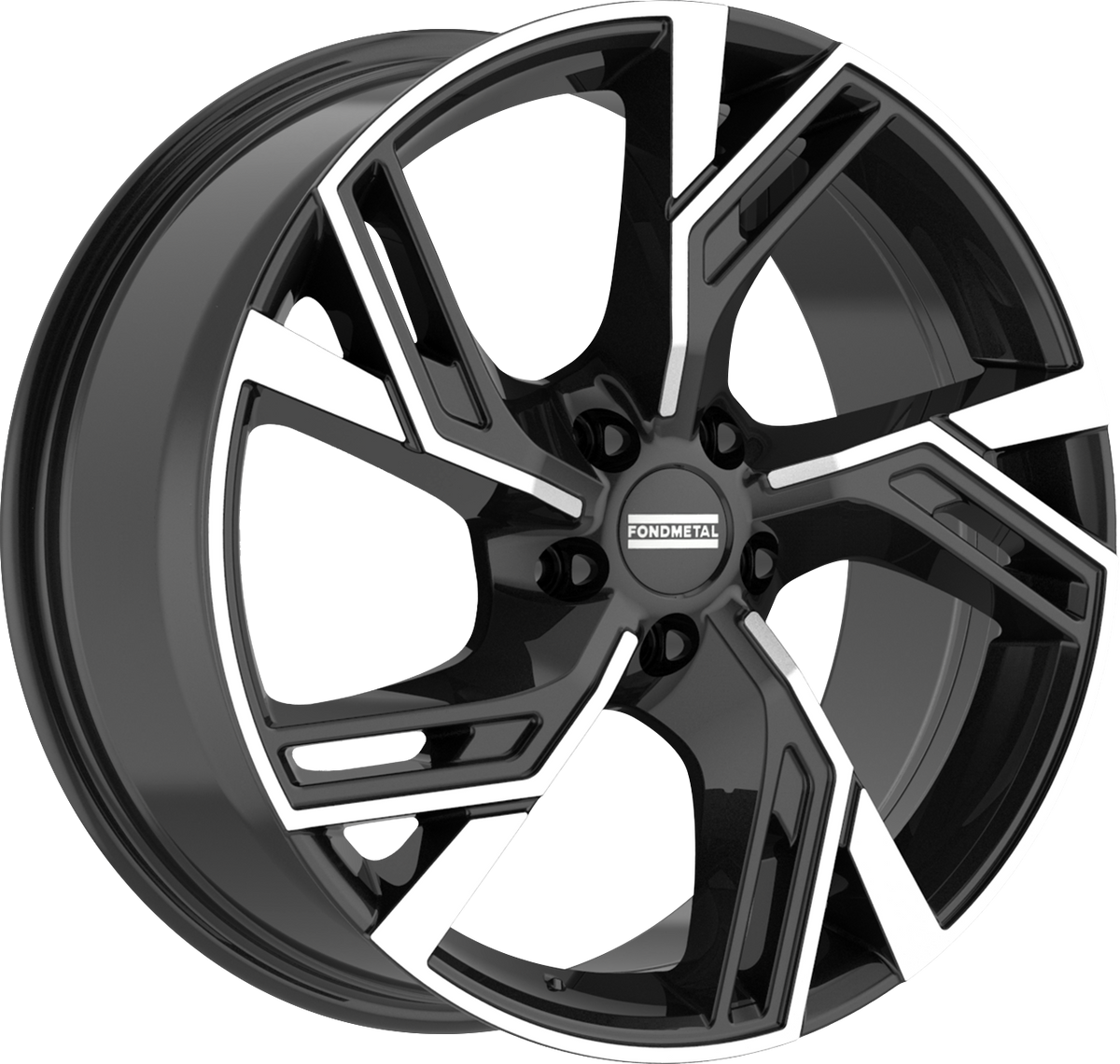 Fondmetal Atena Gloss Black Machined 19x8.5 +28 5x112mm 66.5mm - Wheelwiz