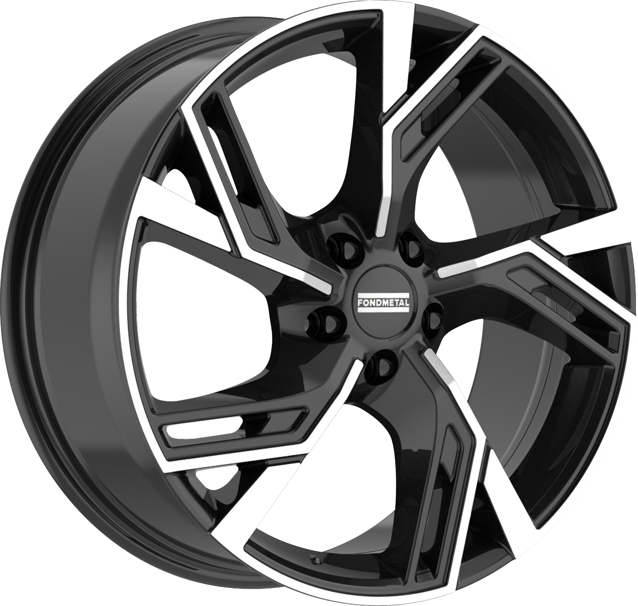 Fondmetal Atena Gloss Black Machined 19x8.5 +28 5x112mm 66.5mm - Wheelwiz