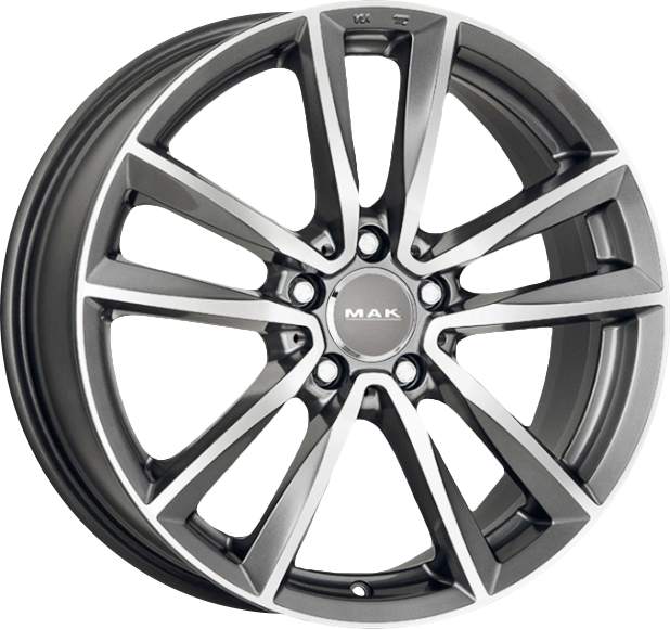 MAK BREMEN Gunmetal w/ Mirrored Face 17x7.5 +47.5 5x112mm 66.6mm - Wheelwiz