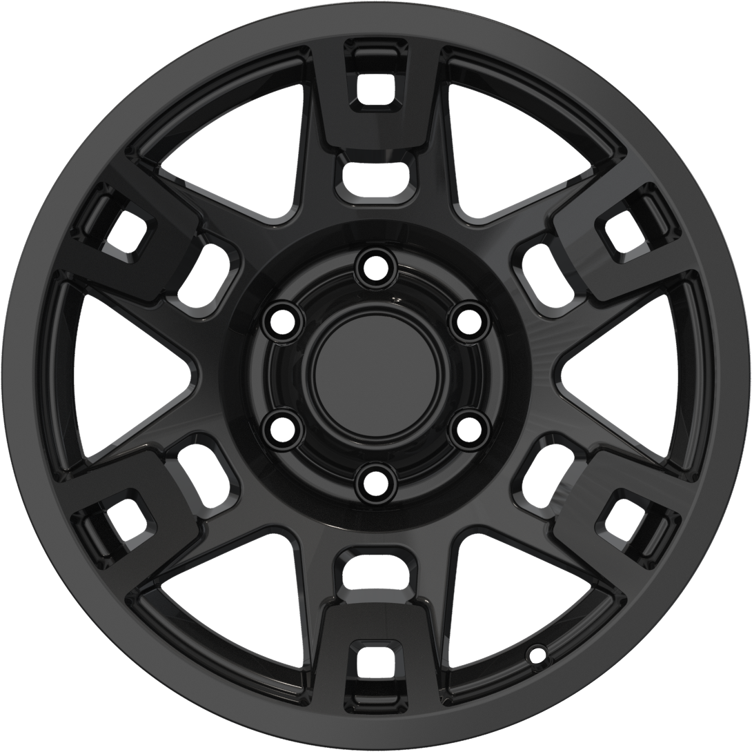YKW Replica TR2 Gloss Black 17x8 +5 6x139.7mm 106.1mm