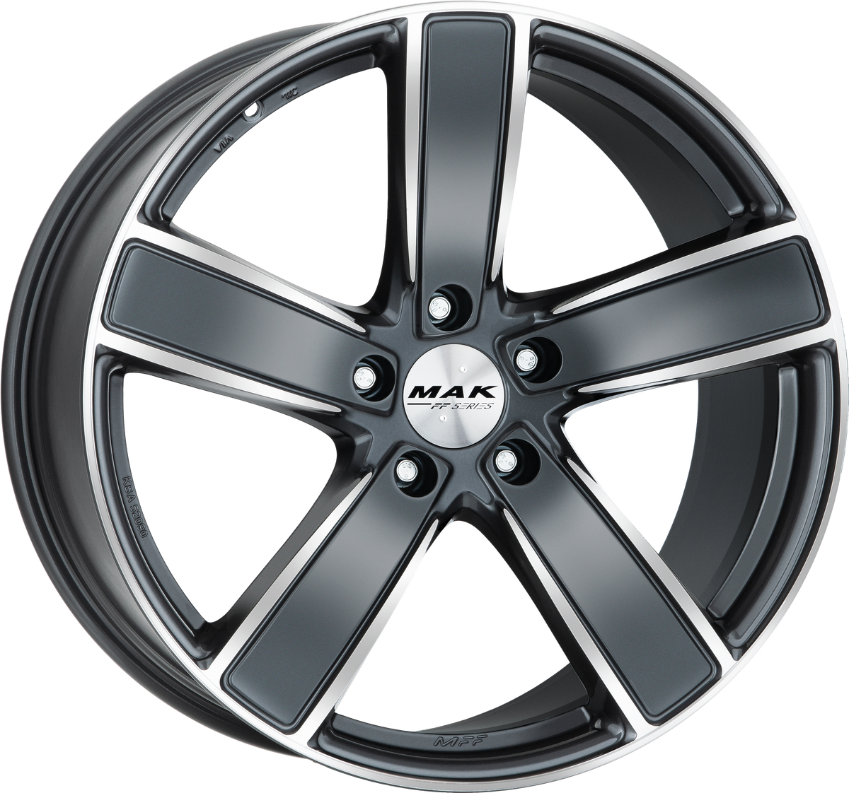 MAK TURISMO-D-FF Gunmetal w/ Mirrored Face 20x10.5 +19 5x112mm 66.45mm - Wheelwiz
