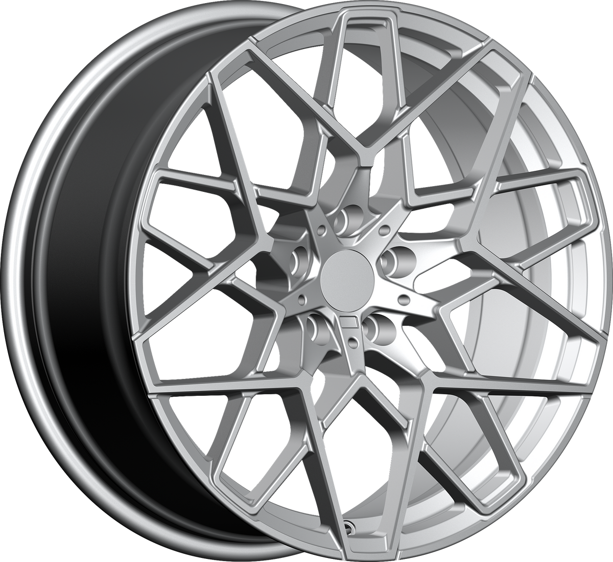 YKW Replica MF22 Silver 19x8.5 +35 5x112mm 66.6mm - Wheelwiz