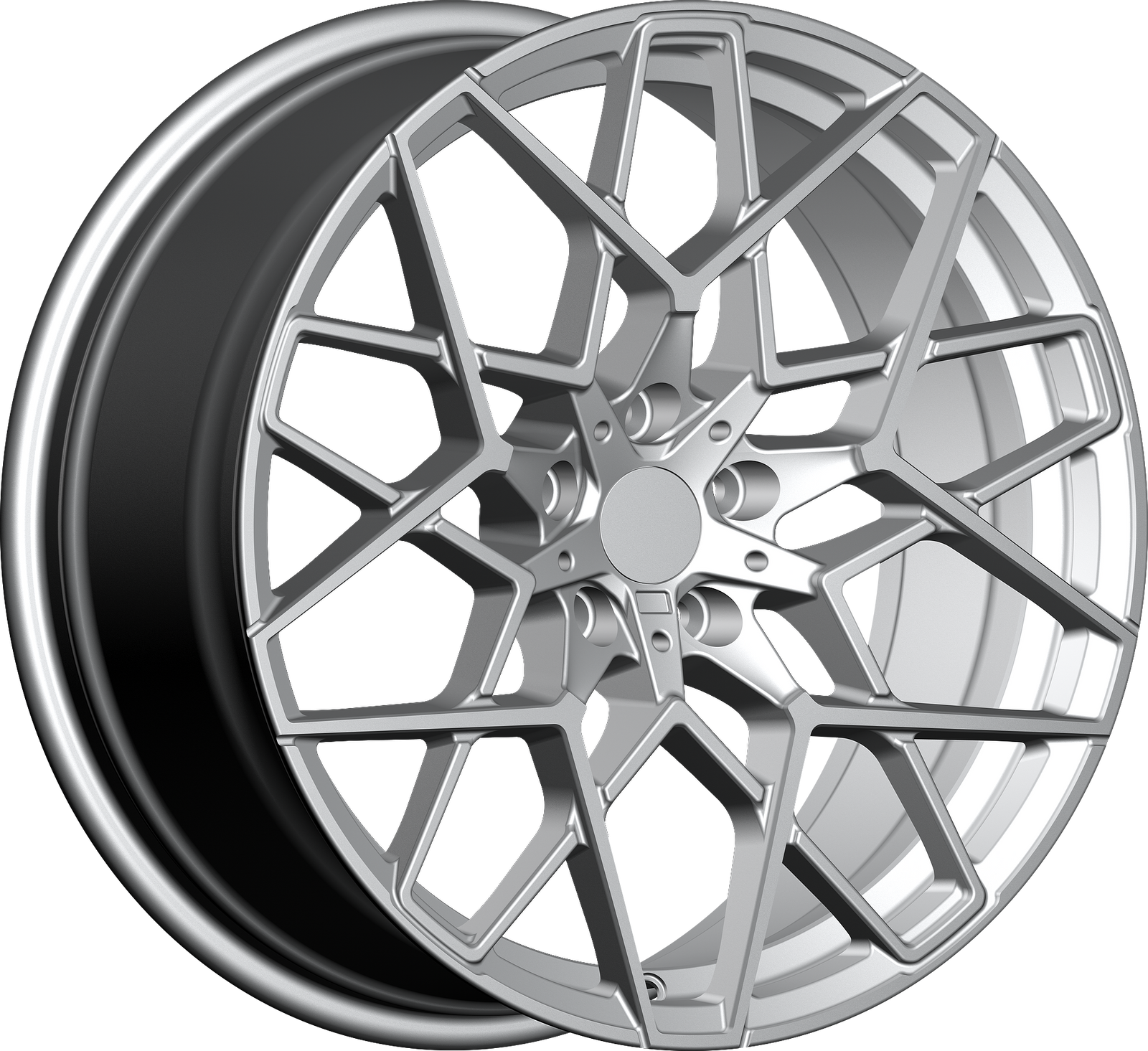 YKW Replica MF22 Silver 19x8.5 +35 5x112mm 66.6mm - Wheelwiz