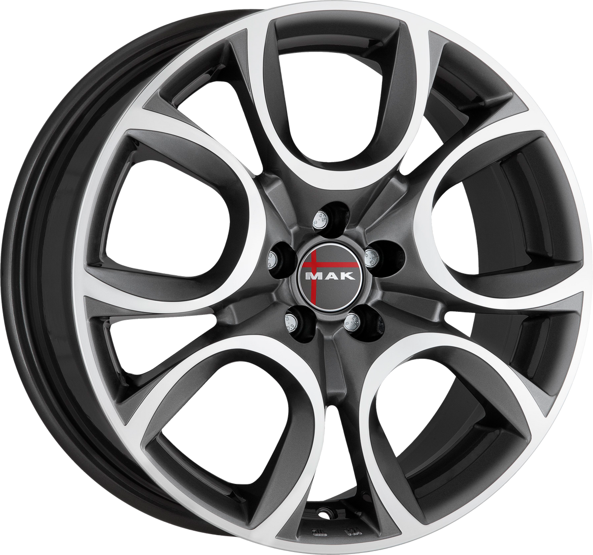 MAK TORINO W Gunmetal w/ Mirrored Face 14x5.5 +35 4x98mm 58.1mm - Wheelwiz