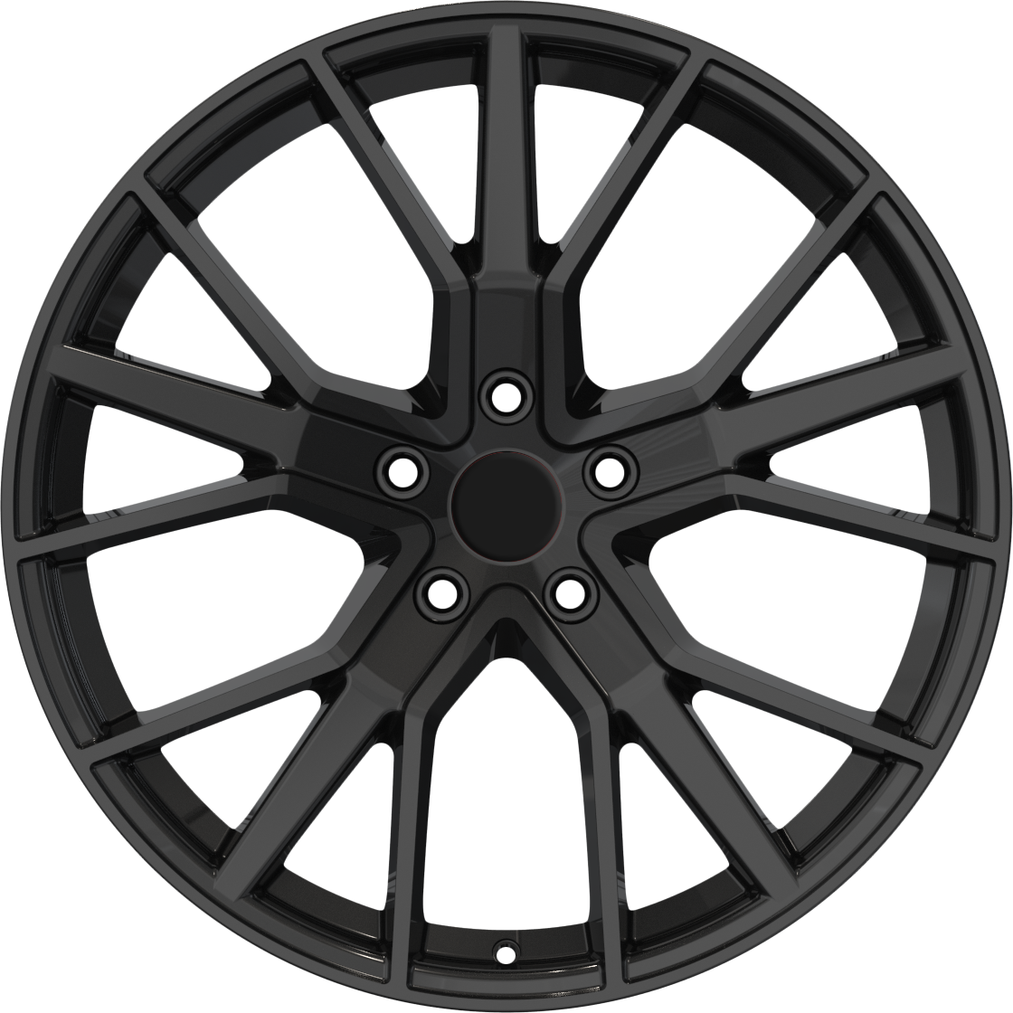 YKW Replica AR14 Gloss Black 20x9 +45 5x112mm 66.6mm - Wheelwiz