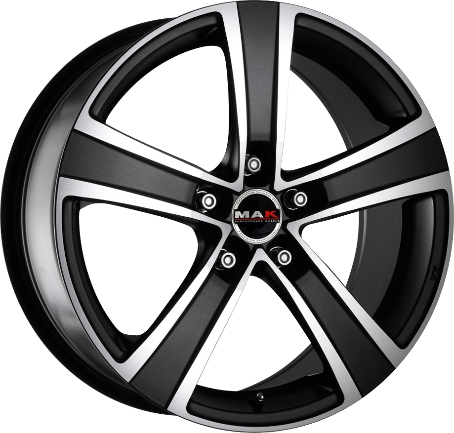 MAK F5 Black w/ Mirrored Face 17x7 +50 5x112mm 57.1mm - Wheelwiz