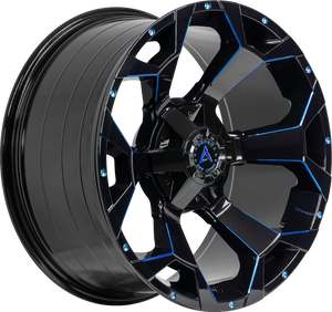 Armed Wheels Bomber Gloss Black Blue Milled 20x10 0 6x135mm 108.1mm - Wheelwiz