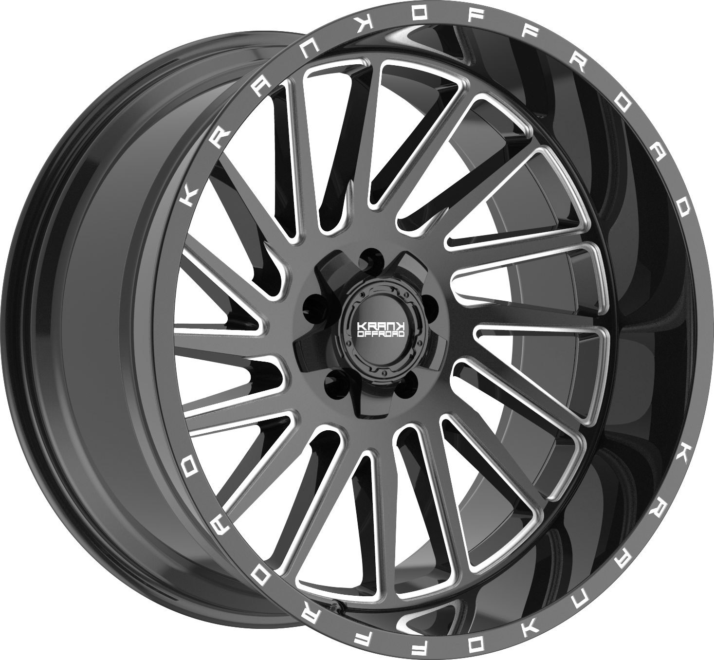 Krank Coil Gloss Black Milled 22x12 -44 5x127|5x139.7mm 77.8mm - Wheelwiz