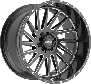 Krank Coil Gloss Black Milled 22x12 -44 5x127|5x139.7mm 77.8mm - Wheelwiz