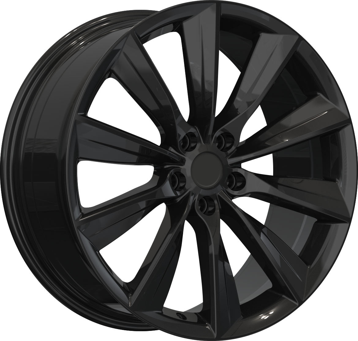 YKW Replica TS1 Gloss Black 19x9.5 +35 5x114.3mm 64.1mm