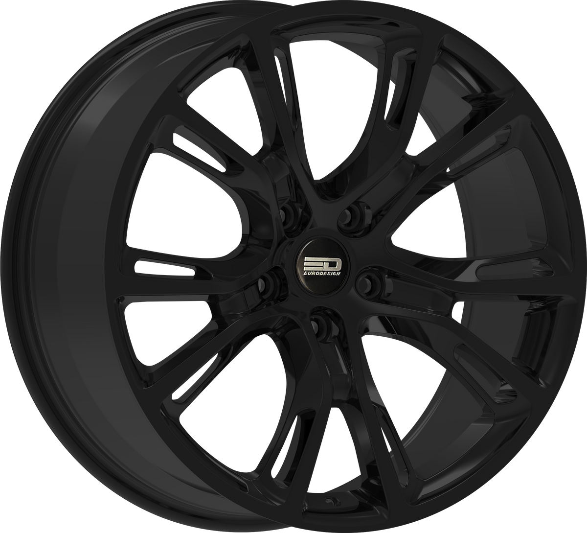 Euro Design SRT Gloss Black 18x8 +42 5x108mm 63.4mm - Wheelwiz