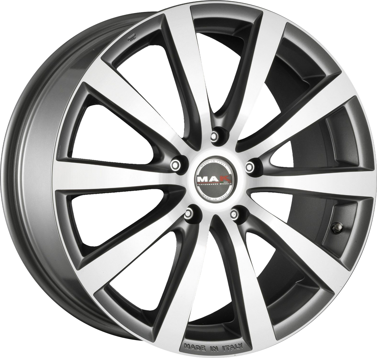 MAK IGUAN Gunmetal w/ Mirrored Face 18x7.5 +45 5x100mm 54.1mm - Wheelwiz