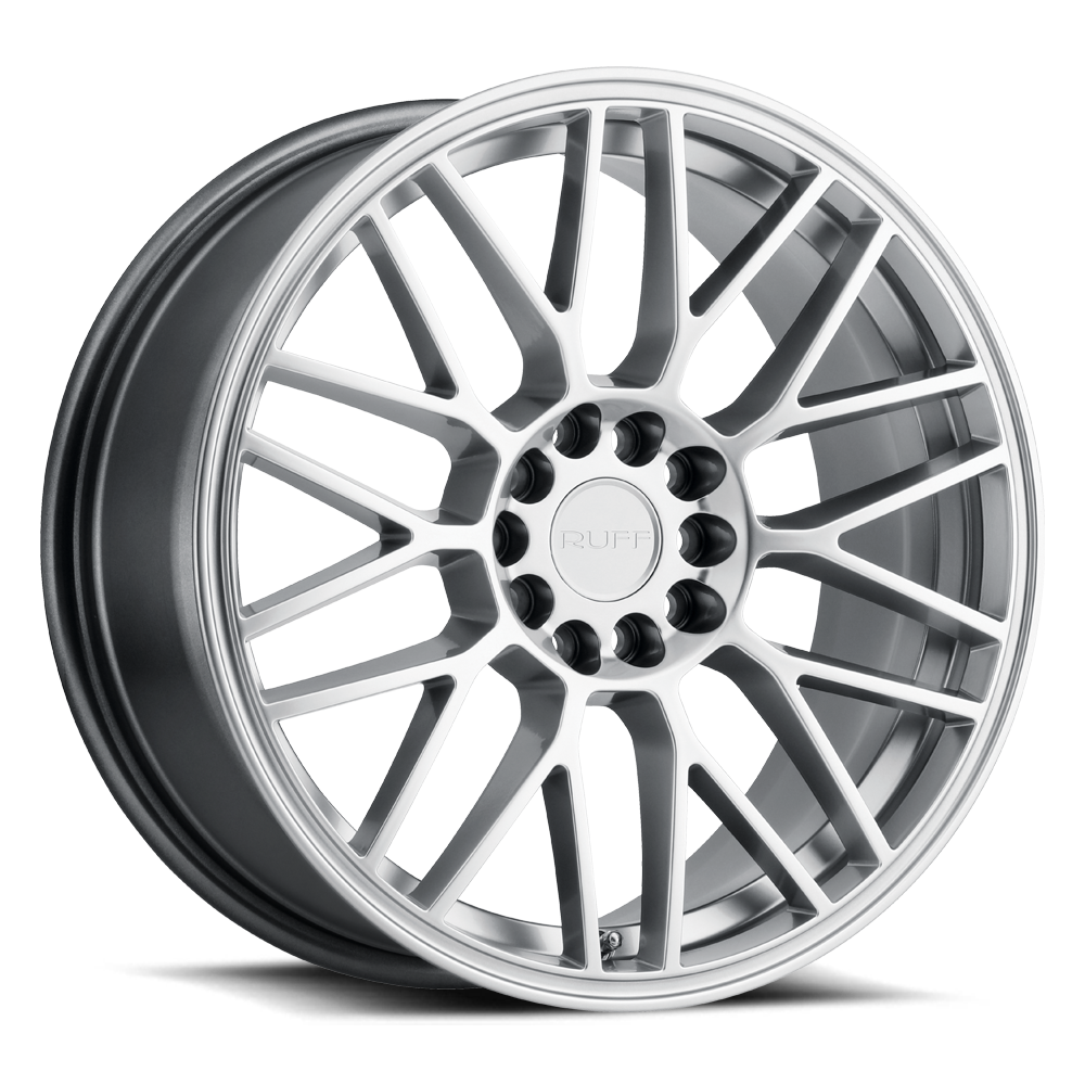 Ruff OVERDRIVE Hyper Silver 18x8 +38 5x108|5x114.3mm 72.1mm - WheelWiz