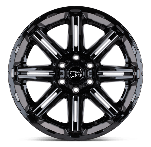 Black Rhino RAMPAGE Gloss Black W/ Mirror Cut Face & Translucent Clear 20x12 -44 8x170mm 125.1mm - WheelWiz
