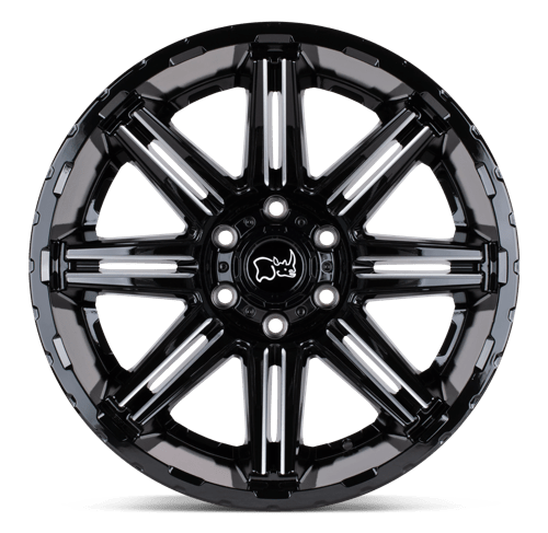 Black Rhino RAMPAGE Gloss Black W/ Mirror Cut Face 20x9.5 +12 5x150mm 110.1mm - Wheelwiz