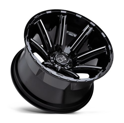 Black Rhino RAMPAGE Gloss Black W/ Mirror Cut Face 20x9.5 +12 5x150mm 110.1mm - Wheelwiz