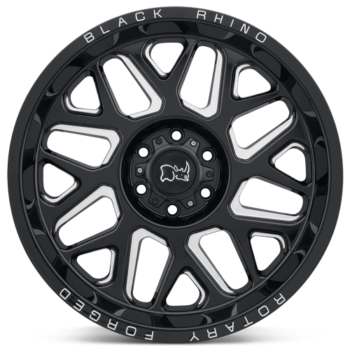 Black Rhino REAPER Gloss Black &amp; Milled 20x9.5 +12 8x165.1mm 122.4mm - Wheelwiz