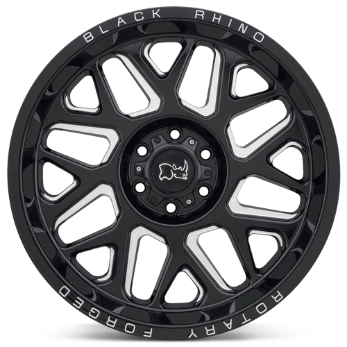 Black Rhino REAPER Gloss Black & Milled 24x14 -76 8x180mm 125.1mm - WheelWiz