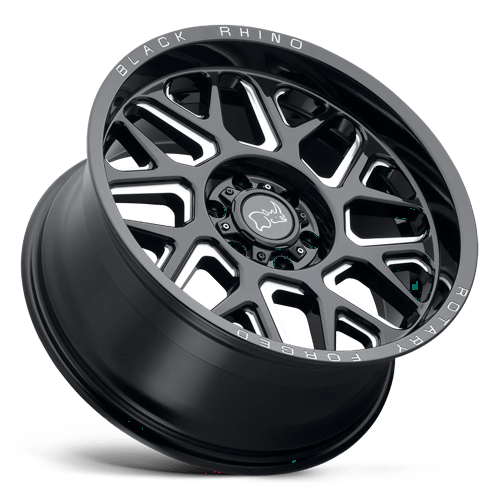 Black Rhino REAPER Gloss Black & Milled 20x9.5 +12 8x165.1mm 122.4mm - Wheelwiz