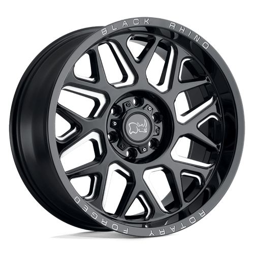 Black Rhino REAPER Gloss Black &amp; Milled 20x9.5 -18 8x165.1mm 122.4mm - Wheelwiz