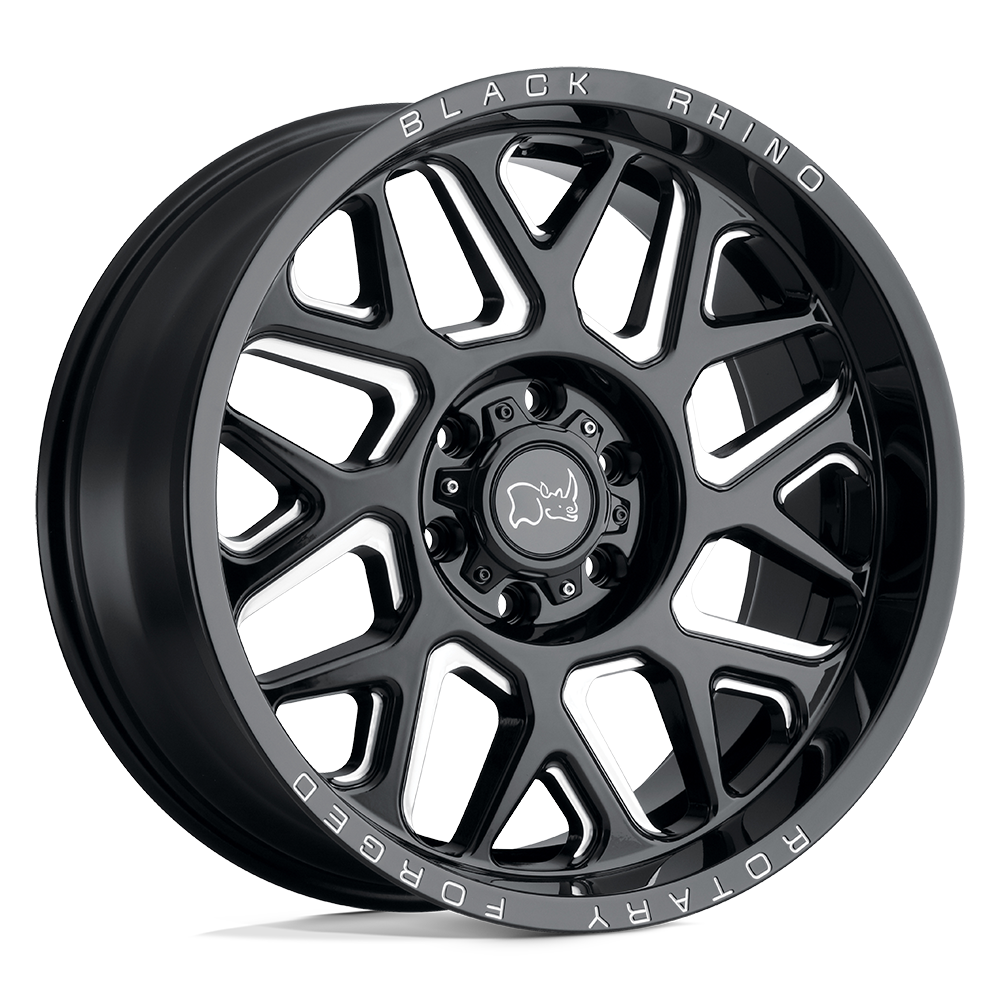 Black Rhino REAPER Gloss Black & Milled 20x9.5 -18 8x180mm 125.1mm - WheelWiz