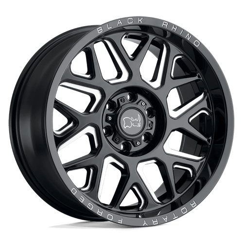 Black Rhino REAPER Gloss Black &amp; Milled 20x11.5 -44 8x165.1mm 122.4mm - Wheelwiz