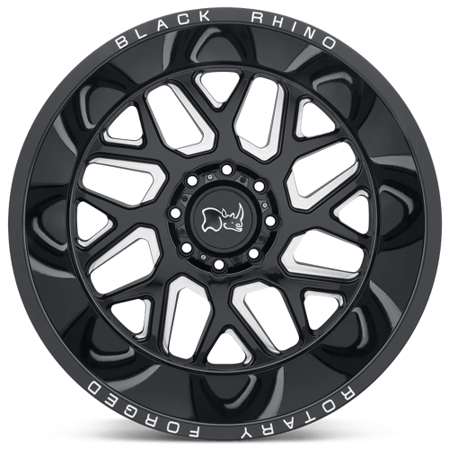 Black Rhino REAPER Gloss Black & Milled 22x14 -76 8x165.1mm 122.4mm - WheelWiz
