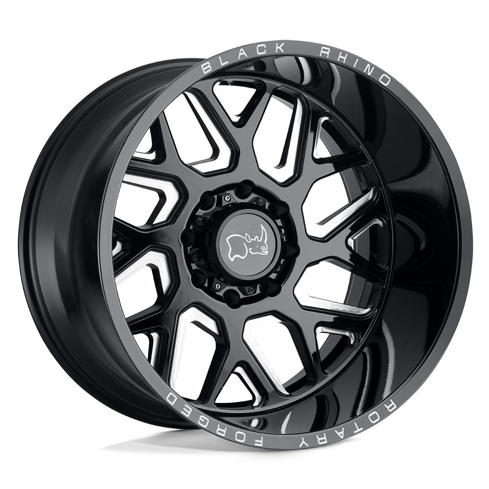 Black Rhino REAPER Gloss Black & Milled 22x14 -76 8x170mm 125.1mm - WheelWiz