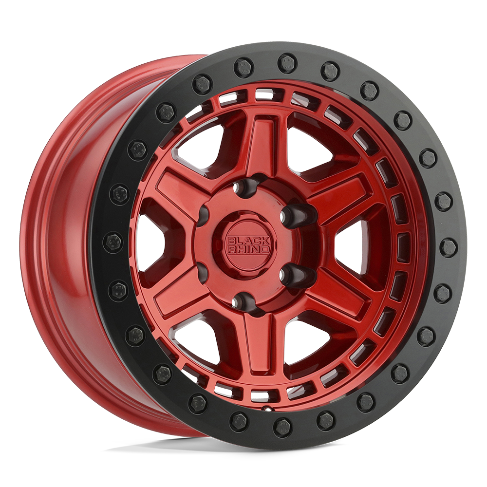 Black Rhino RENO Candy Red W/ Black Ring & Bolts 18x9.5 +12 5x150mm 110.1mm - WheelWiz