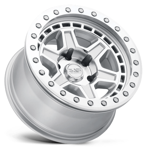 Black Rhino RENO Silver W/ Mirror Face &amp; Silver Bolts 17x8.5 -38 5x114.3mm 71.5mm - WheelWiz